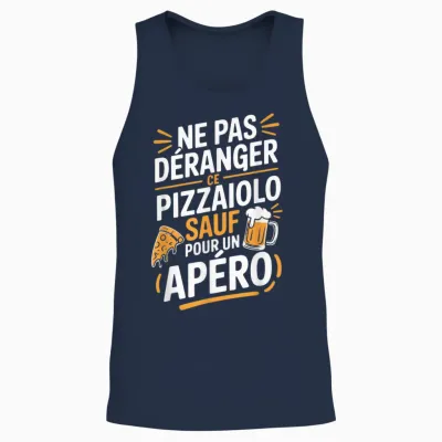Pizzaiolo Men's Aperitif Humour Gift Idea Pizza Funny Beer Unisex Tank Top - Navy