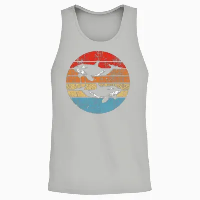 Retro Killer Whale Hoodies Unisex Tank Top - Ash