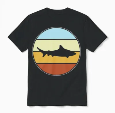 Shark Retro Unisex T-Shirt - Black