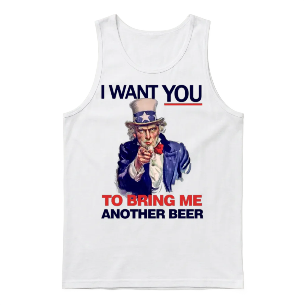 Bring Me Another Beer โ Wine & Gift Unisex Tank Top - White