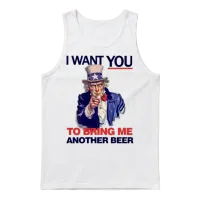 Bring Me Another Beer — Wine & Gift Unisex Tank Top - White – 1