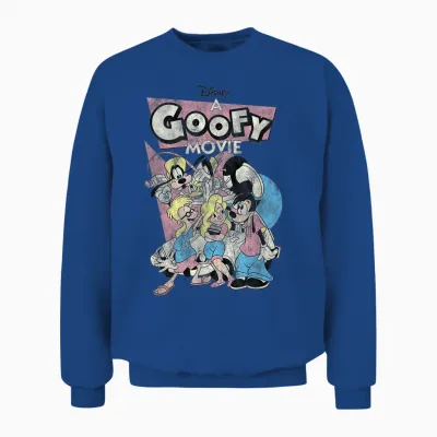 Disney a Goofy Movie T-Shirt, White, S Unisex Sweatshirt - Royal