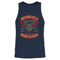 Motorcycle Biker Motorcycling Unisex Tank Top - Navy – 2