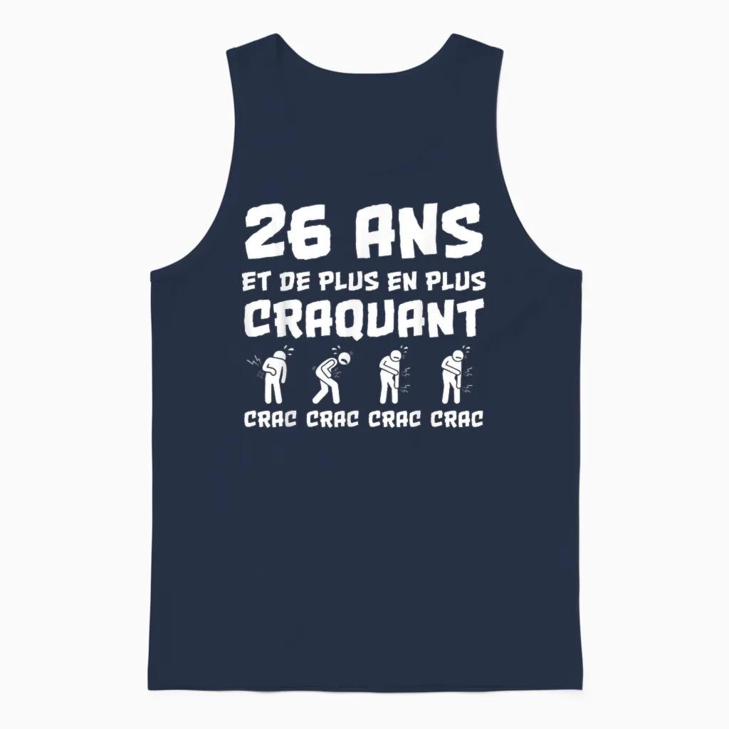 Birthday Gift Man 26 Years Funny Unisex Tank Top in Navy