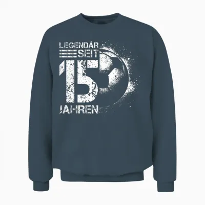 15. Geburtstag Deko Fussball Spieler 15 Jahre Junge Teenager Unisex Sweatshirt - Dark Heather