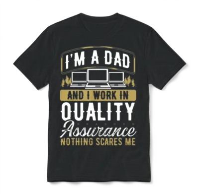 Quality Assurance Fathers Day Qa Engineering Dad Unisex T-Shirt - Black