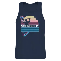 Sound Guy Retro Unisex Tank Top - Navy – 2