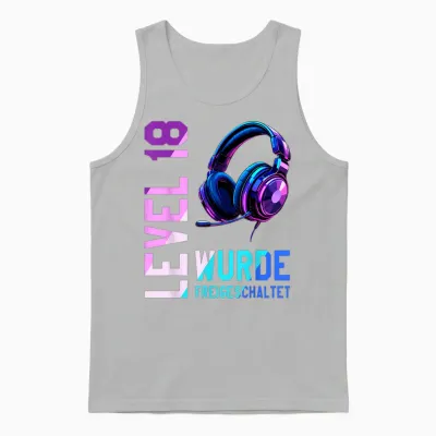 18. Geburtstag Junge Mädchen Gamer Level 18 Jahre Unisex Tank Top - Ash