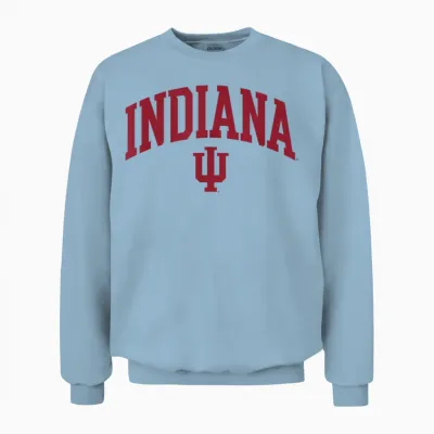 Indiana Hoosiers Arch Over Officially Licensed Unisex Sweatshirt - Light Blue