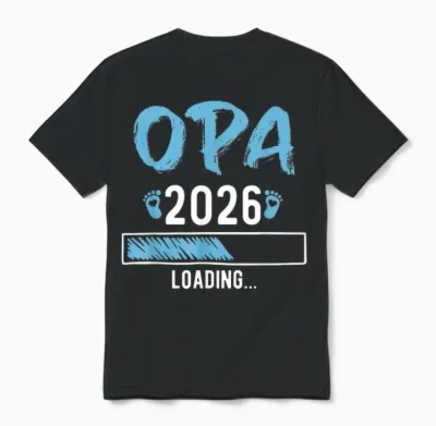 Herren Ich Werde Opa 2026 Loading Grandpa 2026 Unisex T-Shirt - Black