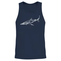 Elegant Vintage Deep Sea Shark Unisex Tank Top - Navy – 2