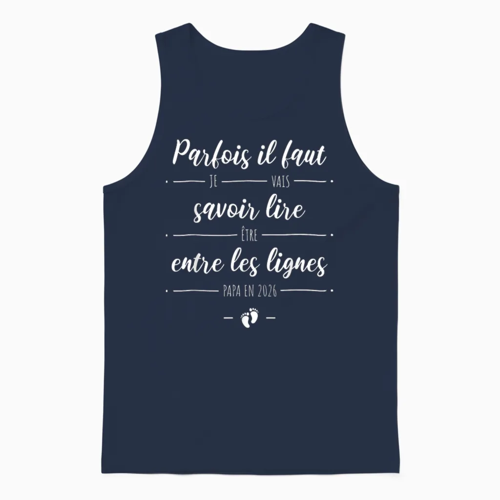I Will Be Dad 2026 - Funny Pregnancy Announcement and Surprise Unisex Tank Top in Navy