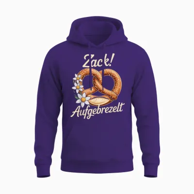 Zack Aufgeprezelt Pretzel Flowers Edelweiss Unisex Hoodie - Purple
