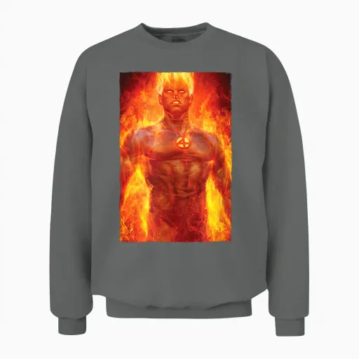 Marvel Fantastic Four Johnny Storm Human Torch Unisex Sweatshirt - Graphite Heather