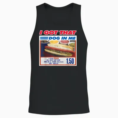 Retro Vintage I Got That Dog in Me Funny Hotdog Men Women Unisex Tank Top - Black