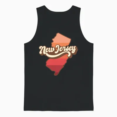 New Jersey Retro Unisex Tank Top - Black