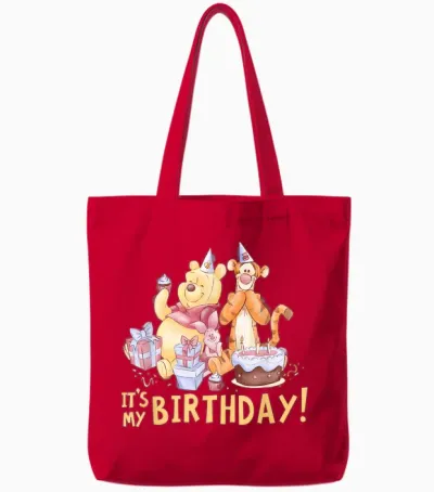 Disney Winnie the Pooh It's My Birthday Tote Bags - Red