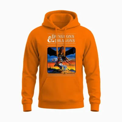 Dungeons & Dragons Vintage Expert Rulebook T-Shirt Small Unisex Hoodie - Safety Orange