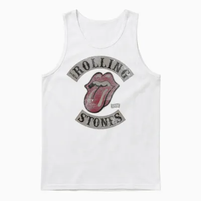 Official the Rolling Stones Vintage Tour 1978 Black Unisex Tank Top - White