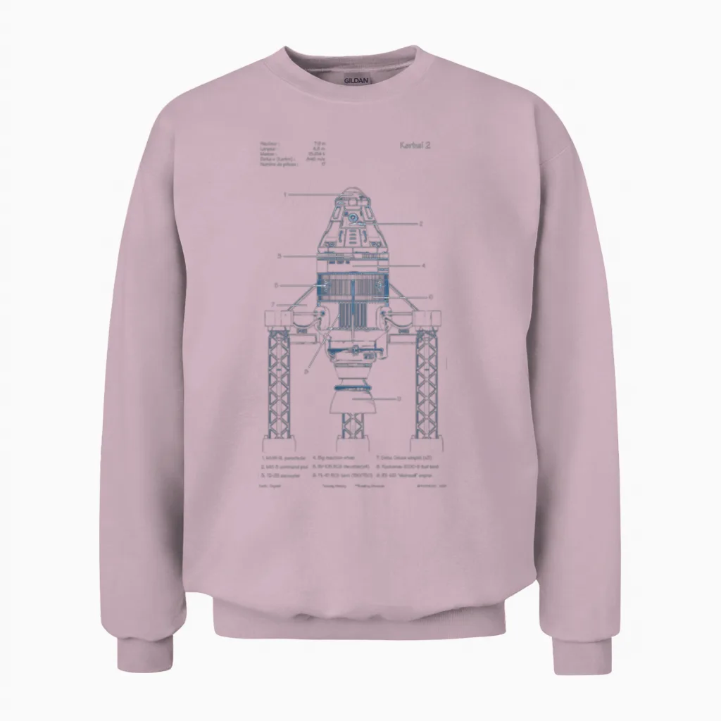 Raptor Engine Starship - Diagram Engine Starship Unisex Sweatshirt in Light Pink