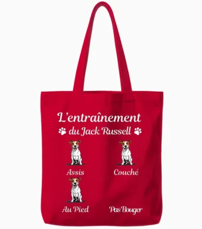 Jack Russell Funny Funny Gift Woman Man Jack Russell Tote Bags - Red