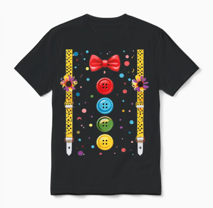 Clown Costume for Carnival - Funny Costume for Clown T-Shirt, Black, S Unisex T-Shirt in Black