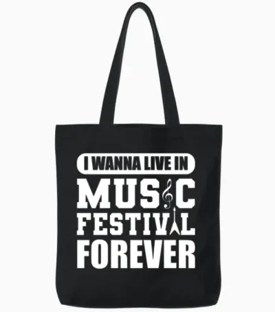 Music Festival Lover Music Festival Vlogger Tote Bags - Black