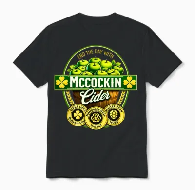 Vintage Maccockin Cider Funny St Patrick's Day Unisex T-Shirt - Black