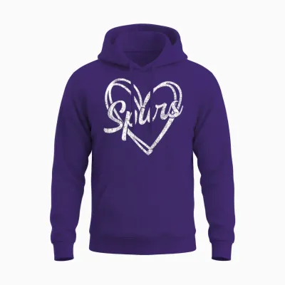 Retro Vintage Spurs Heart Unisex Hoodie - Purple