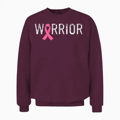 Breast Cancer Warrior, Breast Cancer Unisex Sweatshirt - Maroon