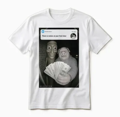 There Is Motion at Your Haustür Tung Tung Sahur John Pork Unisex T-Shirt - White