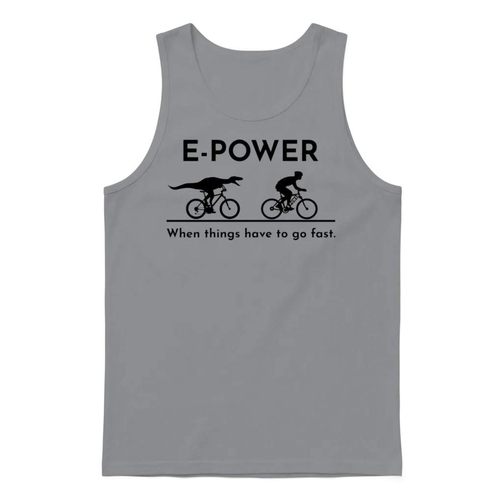 Velociraptor Chasing E-Biker Unisex Tank Top - Sport Grey