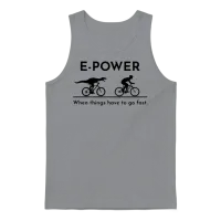 Velociraptor Chasing E-Biker Unisex Tank Top - Sport Grey – 1