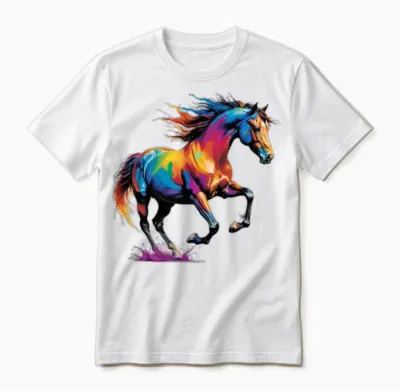 Rainbow Horse Splash Unisex T-Shirt - White