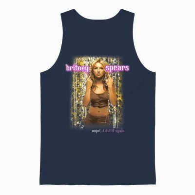 Britney Spears - Oops!... I Did It Again Tour Birthday T-Shirt, Black Unisex Tank Top - Navy