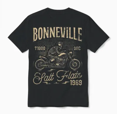 Bonneville Salt Flats Motorradrennen Vintage Biker Unisex T-Shirt - Black