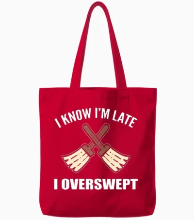 Funny Housekeeper Janitor Tote Bags - Red