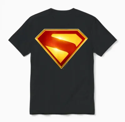 Superman (2025) Modern S-Shield Shiny Chest Emblem Unisex T-Shirt - Black