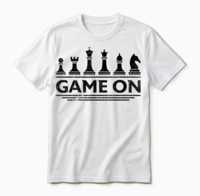Game on Chess Pieces Funny Board Game Themed Gift Men Kids T-Shirt Small Unisex T-Shirt - White