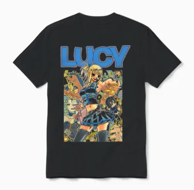 Fairy Tail Lucy and Her Celestial Spirits Fantasy Anime Unisex T-Shirt - Black