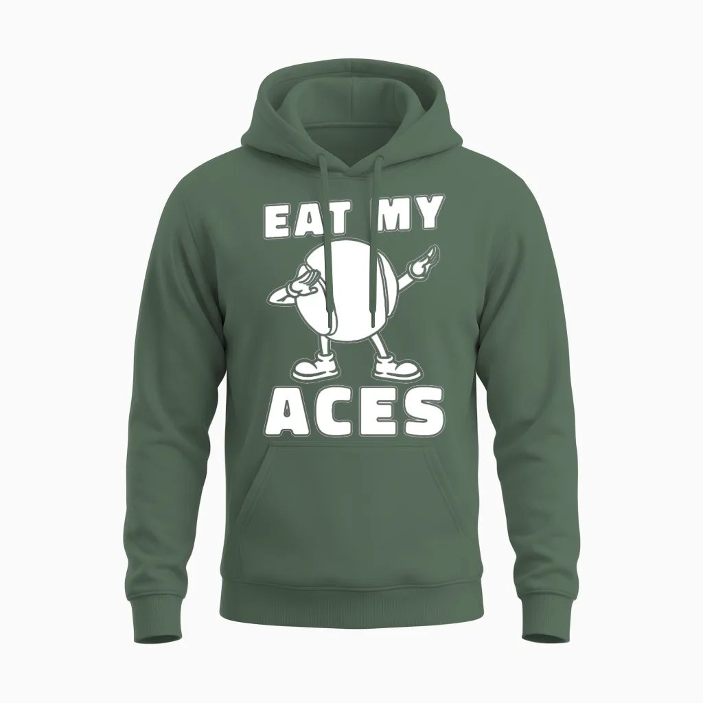 Tennis Funny Unisex Hoodie in Military Green
