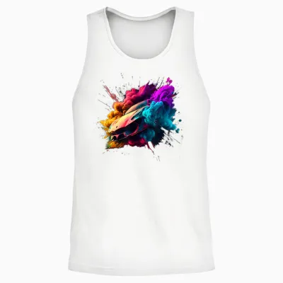 Bunter Sportwagen - Rennauto Unisex Tank Top - White