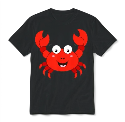 Crab for Boys Girls Men Women Unisex T-Shirt - Black