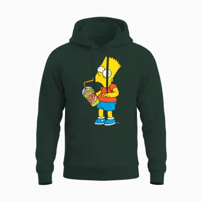 The Simpsons Bart Simpson Squishee Brain Freeze Unisex Hoodie - Forest