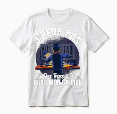 Papa Bricoleur Humour J'peux Pas Cadeau Garage T-Shirt, Black, S Unisex T-Shirt - White