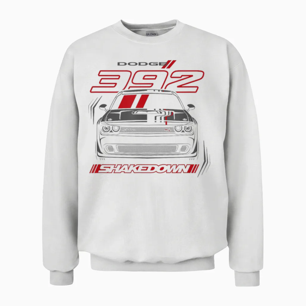 Dodge Challenger 392 Shakedown, Last Call Unisex Sweatshirt in White