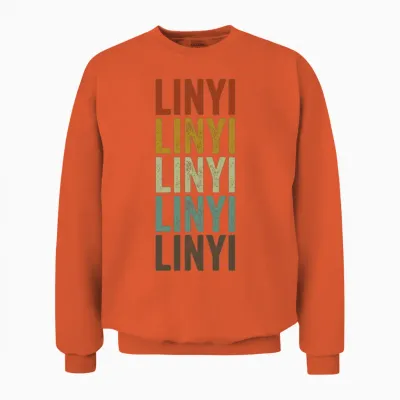 Linyi China Retro Vintage Unisex Sweatshirt - Orange