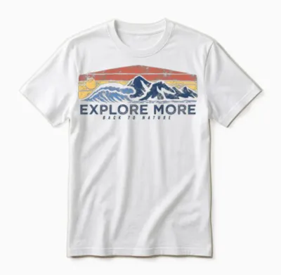 Explore More, Retro Design Adventure. Unisex T-Shirt - White