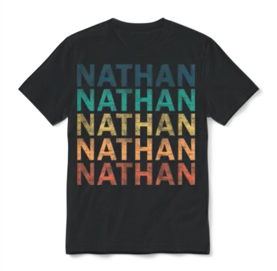 Nathan Name T Shirt - Nathan Vintage Retro Name Gi Unisex T-Shirt - Black