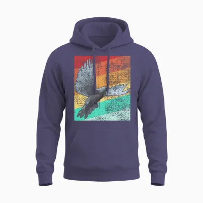 Pigeon Retro Pigeon Unisex Hoodie - Heather Sport Dark Navy
